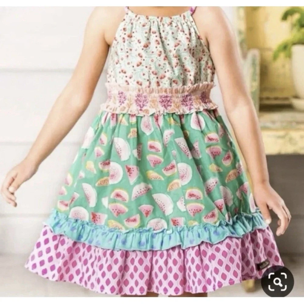 Matilda Jane Adventure Begins Slice of Life Watermelon Dress Size 10 Summer